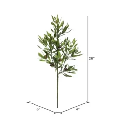 Vickerman 26" Artificial Green Olive Leaf Spray. Includes 3 Sprays Per Pack.