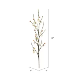 47" Artificial Plum Blossom Stem Cream - Vickerman