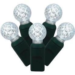Vickerman Single Mold G12 Berry Green Wire LED Christmas Light Set, Poly Bag