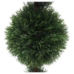 3' Artificial Cedar Double Balls In Pot (UV) - Vickerman