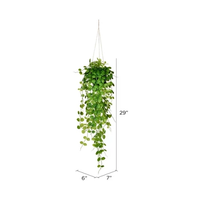 Vickerman 29" Artificial Green Mini Leaf Ivy In Hanging Pot. - Image 2