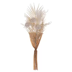 Vickerman 23" Artificial Cream Straw Flower, Pampas Grass, Palm, And Fern Bouquet.