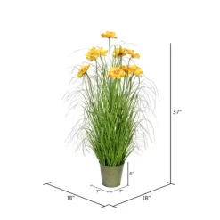 Vickerman Potted Artificial Grass And Cherry Blossoms