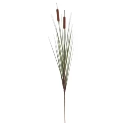 Artificial Grass With 8 Cattails Potted (48") Brown - Vickerman