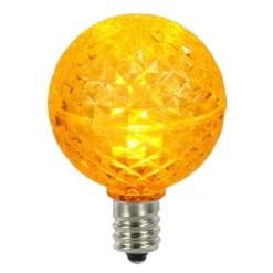 Vickerman Club Pack Of 25 LED G40 Yellow Faceted Replacement Christmas Light Bulbs