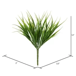 Vickerman 12" Artificial Green Grass Bush, 6 Per Bag