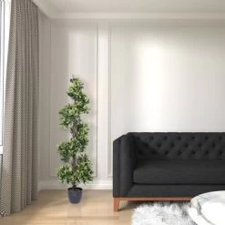 60" Artificial Spiral Bay Tree In Pot - Vickerman