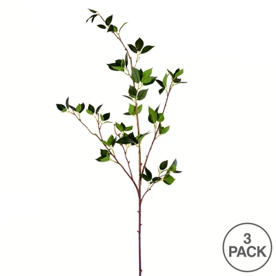 Vickerman 38" Artificial Middle Cherry Leaf Spray. Includes 3 Sprays Per Pack. - Image 2
