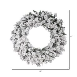 Vickerman Artificial Flocked Snow Ridge Wreath