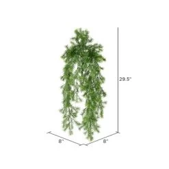 Vickerman 29.5" Artificial Green Spring Grass Hanging Bush, Pack Of 2