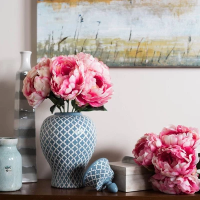 Artificial Peony Bunch (20") Pink - Vickerman - Image 8