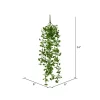 Vickerman 34" Artificial Green Begonia Leaf Hanging Bush, Set Of 3