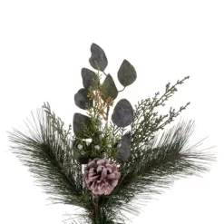 Vickerman 30" Artificial Long Leaf Pine With Seeded Cedar, Eucalyptus Foliage, And Pinecones Wreath
