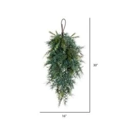 Vickerman 30" Artificial Mixed Fern Cedar TearDrop