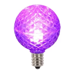 Vickerman Club Pack Of 25 LED G40 Purple Faceted Replacement Christmas Light Bulbs