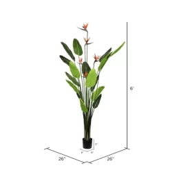Vickerman Artificial Potted Bird Of Paradise Palm Tree
