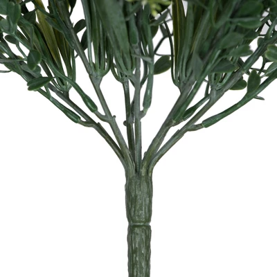 Vickerman 18" Artificial Mini Green Jade Leaf Bush UV Coated, Set Of 3 - Image 3