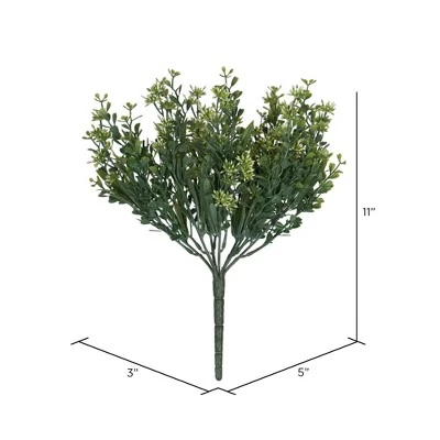 Vickerman 18" Artificial Mini Green Jade Leaf Bush UV Coated, Set Of 3 - Image 5