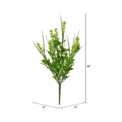 Vickerman 16" Artificial UV Coated Green Butterfly Bush 2/pk