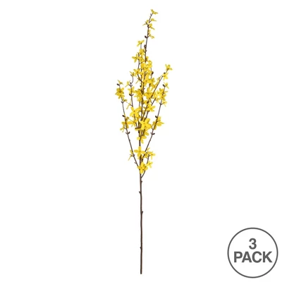 Vickerman 40'' Artificial Forsythia Flower Spray. Includes 3 Sprays Per Pack. - Image 2