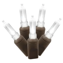 Vickerman Single Mold Italian LED Christmas Light Set Brown Wire Poly Bag