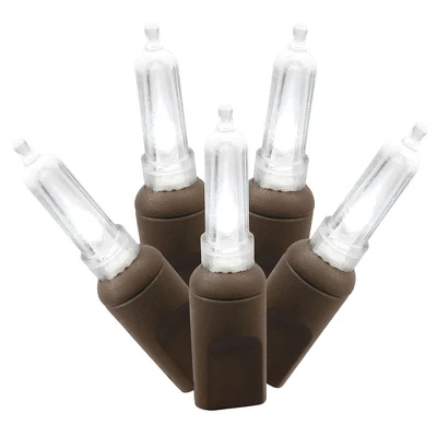 Vickerman Single Mold Italian LED Christmas Light Set Brown Wire Poly Bag
