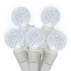 Vickerman Single Mold G12 Berry White Wire LED Christmas Light Set, Poly Bag