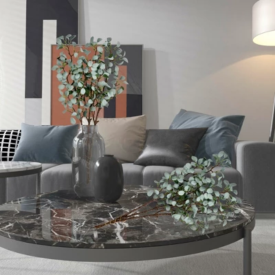 Vickerman 22" Artificial Gray Green Eucalyptus Branch, Set Of 3 - Image 6